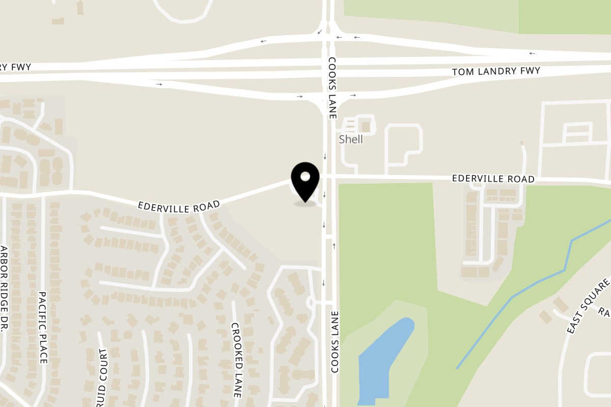 Map showing the location of Taqueria Taxco Ederville on 7850 Ederville Rd in Fort Worth